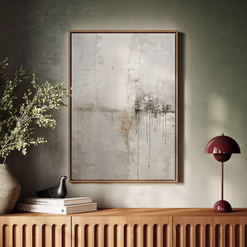 Canvas Wall Art Stretched Over Wooden Frame with Floating Frame and Abstract Painting CV4107 - Al Rugaib Furniture