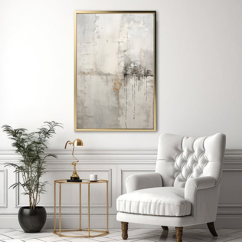Canvas Wall Art Stretched Over Wooden Frame with Floating Frame and Abstract Painting CV4107 - Al Rugaib Furniture