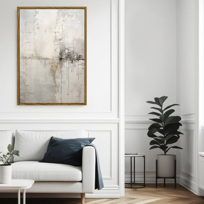 Canvas Wall Art Stretched Over Wooden Frame with Floating Frame and Abstract Painting CV4107 - Al Rugaib Furniture