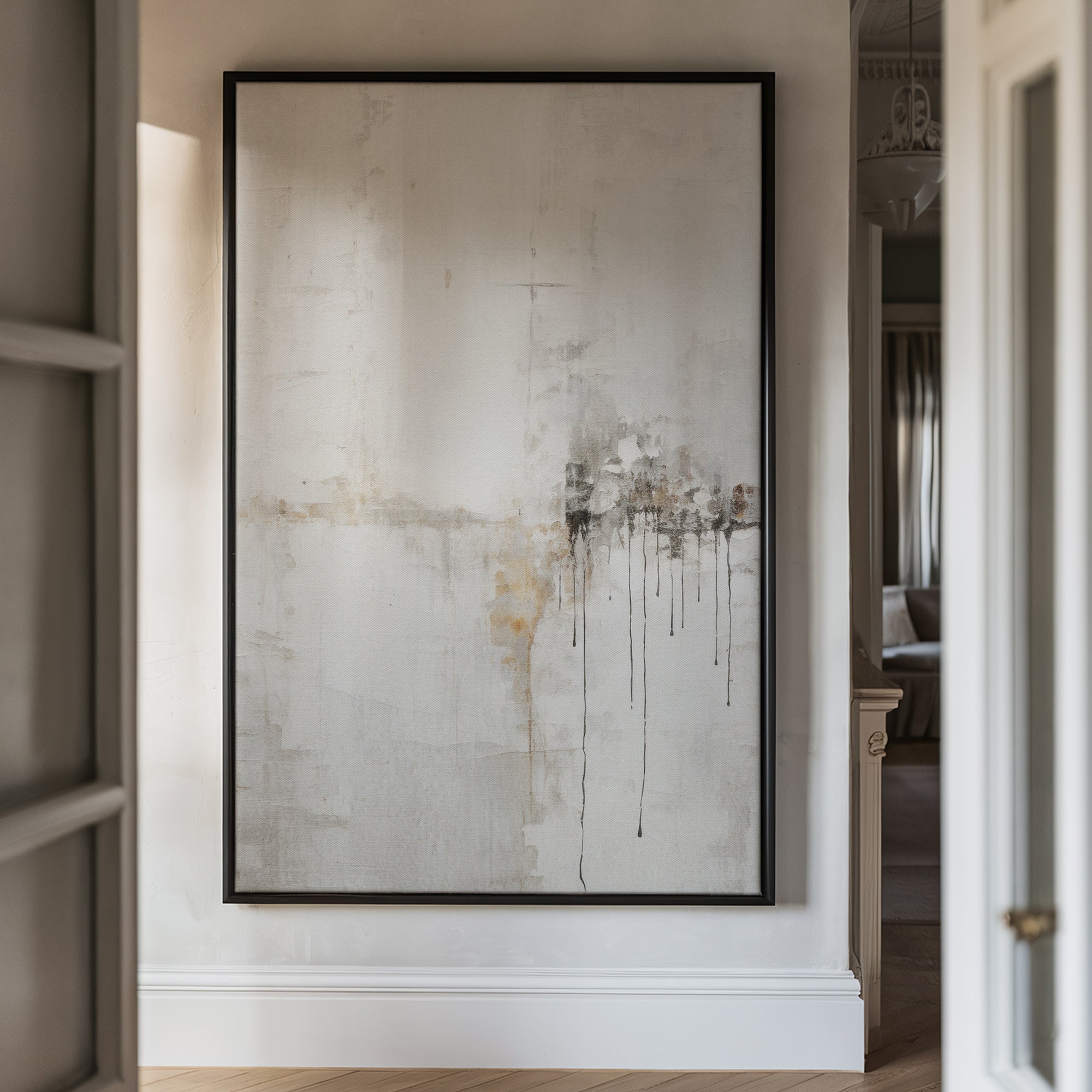 Canvas Wall Art Stretched Over Wooden Frame with Floating Frame and Abstract Painting CV4107 Paintings & Pictures| LOWHA