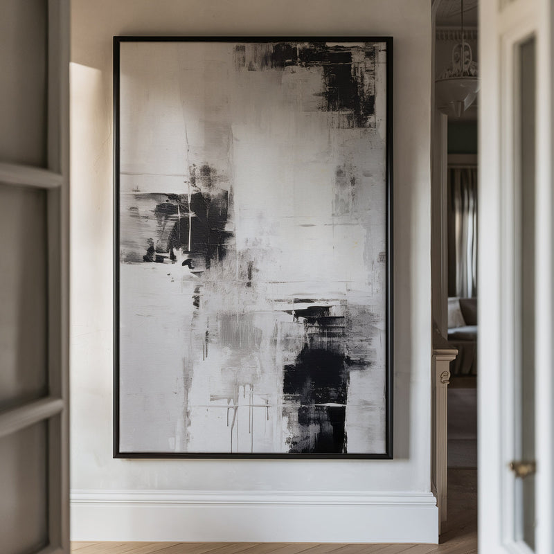 Canvas Wall Art Stretched Over Wooden Frame with Floating Frame and Abstract Painting CV4108 - Al Rugaib Furniture