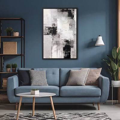 Canvas Wall Art Stretched Over Wooden Frame with Floating Frame and Abstract Painting CV4108 - Al Rugaib Furniture