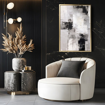 Canvas Wall Art Stretched Over Wooden Frame with Floating Frame and Abstract Painting CV4108 - Al Rugaib Furniture