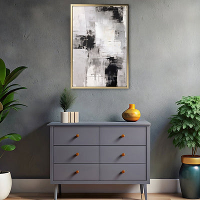 Canvas Wall Art Stretched Over Wooden Frame with Floating Frame and Abstract Painting CV4108 - Al Rugaib Furniture