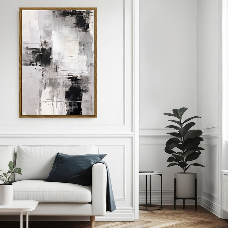 Canvas Wall Art Stretched Over Wooden Frame with Floating Frame and Abstract Painting CV4108 - Al Rugaib Furniture