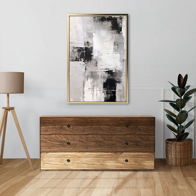 Canvas Wall Art Stretched Over Wooden Frame with Floating Frame and Abstract Painting CV4108 - Al Rugaib Furniture