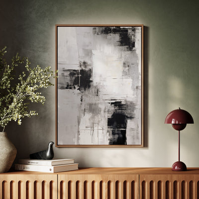 Canvas Wall Art Stretched Over Wooden Frame with Floating Frame and Abstract Painting CV4108 - Al Rugaib Furniture