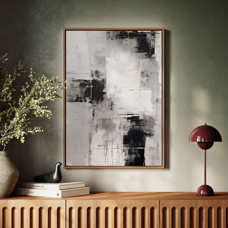 Canvas Wall Art Stretched Over Wooden Frame with Floating Frame and Abstract Painting CV4108 - Al Rugaib Furniture