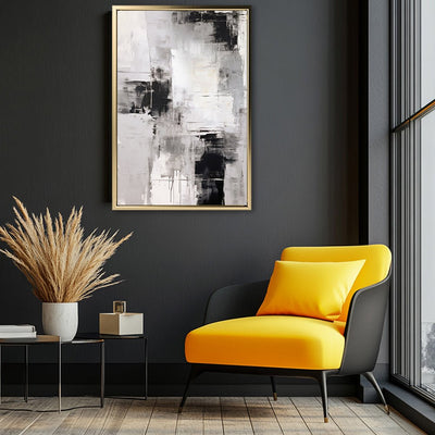 Canvas Wall Art Stretched Over Wooden Frame with Floating Frame and Abstract Painting CV4108 - Al Rugaib Furniture