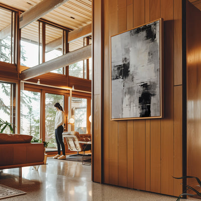 Canvas Wall Art Stretched Over Wooden Frame with Floating Frame and Abstract Painting CV4108 - Al Rugaib Furniture