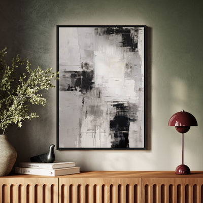 Canvas Wall Art Stretched Over Wooden Frame with Floating Frame and Abstract Painting CV4108 - Al Rugaib Furniture