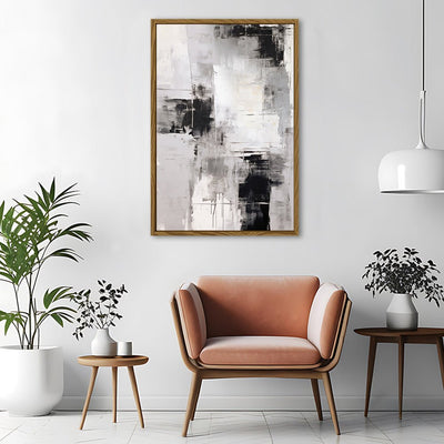 Canvas Wall Art Stretched Over Wooden Frame with Floating Frame and Abstract Painting CV4108 - Al Rugaib Furniture
