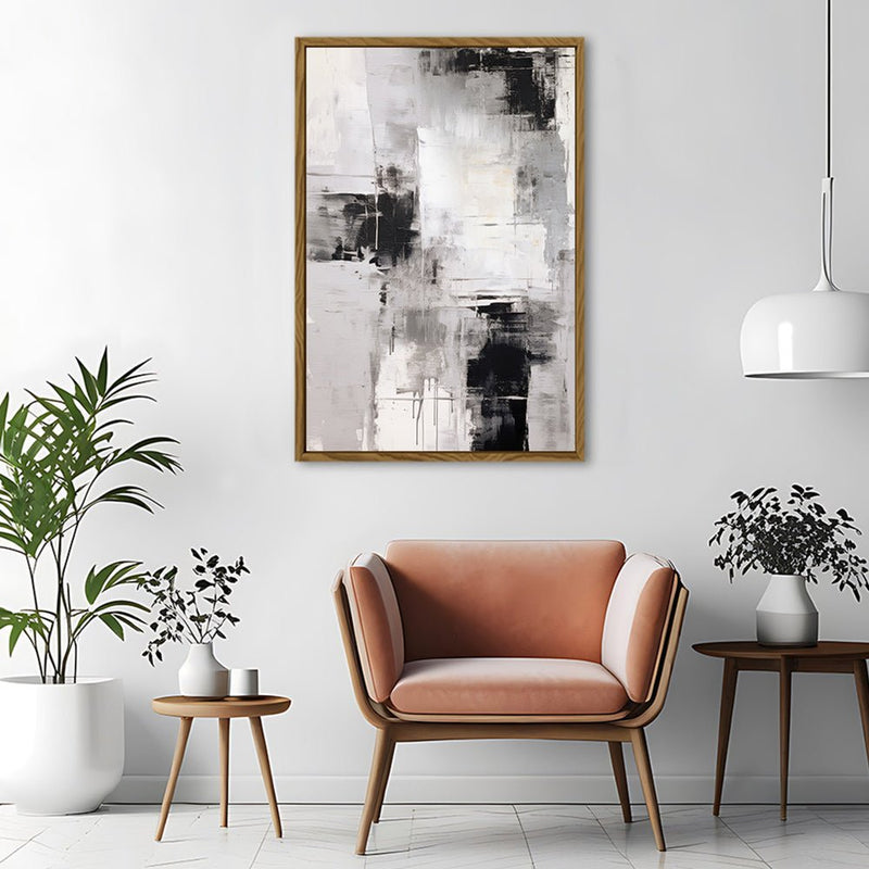 Canvas Wall Art Stretched Over Wooden Frame with Floating Frame and Abstract Painting CV4108 - Al Rugaib Furniture