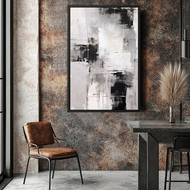 Canvas Wall Art Stretched Over Wooden Frame with Floating Frame and Abstract Painting CV4108 - Al Rugaib Furniture