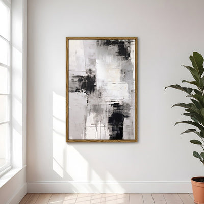 Canvas Wall Art Stretched Over Wooden Frame with Floating Frame and Abstract Painting CV4108 - Al Rugaib Furniture