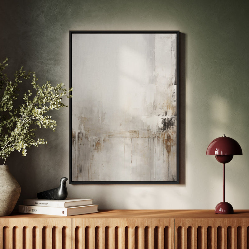Canvas Wall Art Stretched Over Wooden Frame with Floating Frame and Abstract Painting CV4109 - Al Rugaib Furniture