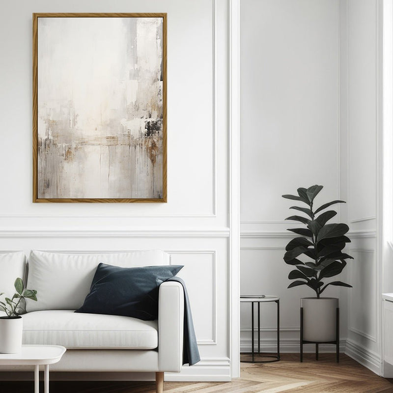 Canvas Wall Art Stretched Over Wooden Frame with Floating Frame and Abstract Painting CV4109 - Al Rugaib Furniture