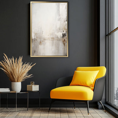 Canvas Wall Art Stretched Over Wooden Frame with Floating Frame and Abstract Painting CV4109 - Al Rugaib Furniture