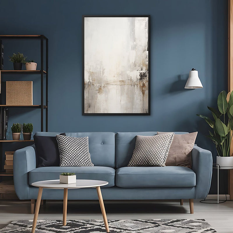 Canvas Wall Art Stretched Over Wooden Frame with Floating Frame and Abstract Painting CV4109 - Al Rugaib Furniture