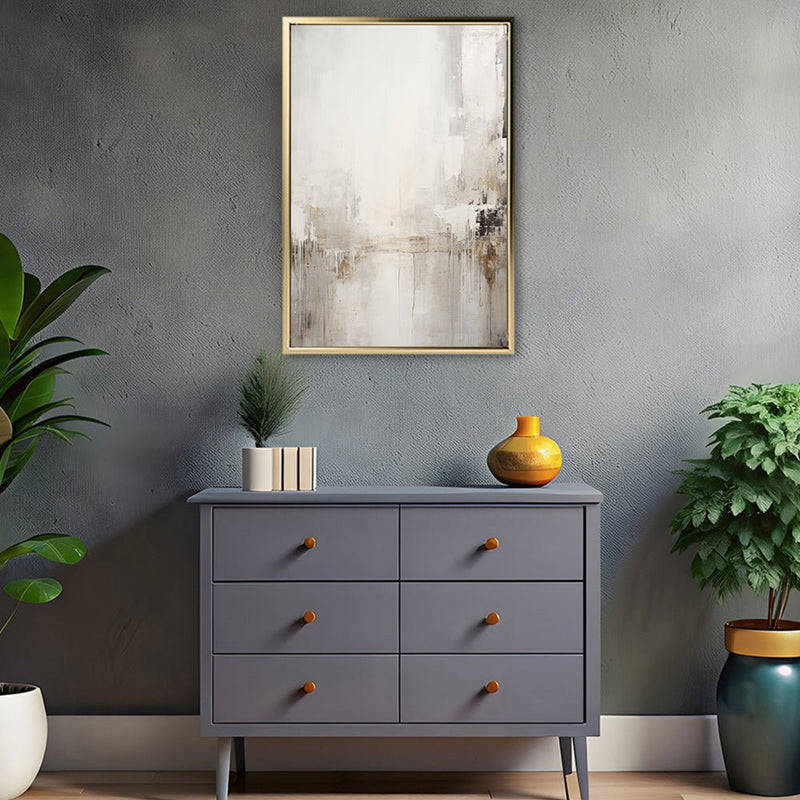 Canvas Wall Art Stretched Over Wooden Frame with Floating Frame and Abstract Painting CV4109 - Al Rugaib Furniture