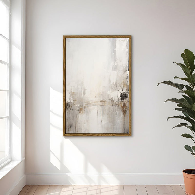 Canvas Wall Art Stretched Over Wooden Frame with Floating Frame and Abstract Painting CV4109 - Al Rugaib Furniture