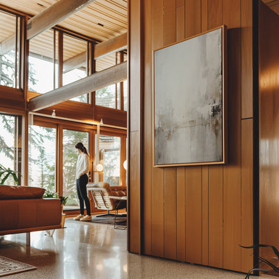 Canvas Wall Art Stretched Over Wooden Frame with Floating Frame and Abstract Painting CV4109 - Al Rugaib Furniture