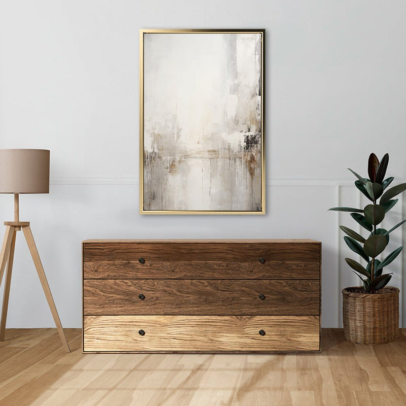 Canvas Wall Art Stretched Over Wooden Frame with Floating Frame and Abstract Painting CV4109 - Al Rugaib Furniture