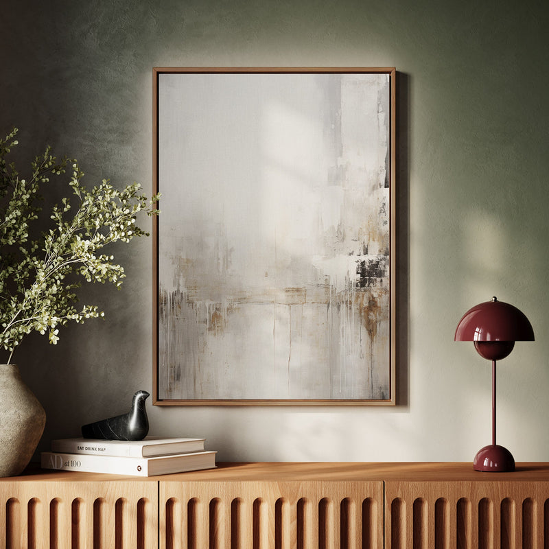 Canvas Wall Art Stretched Over Wooden Frame with Floating Frame and Abstract Painting CV4109 - Al Rugaib Furniture