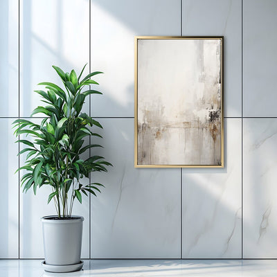 Canvas Wall Art Stretched Over Wooden Frame with Floating Frame and Abstract Painting CV4109 - Al Rugaib Furniture