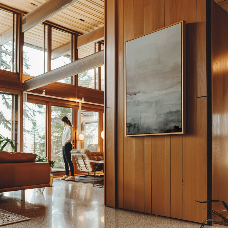 Canvas Wall Art Stretched Over Wooden Frame with Floating Frame and Abstract Painting CV4110 - Al Rugaib Furniture