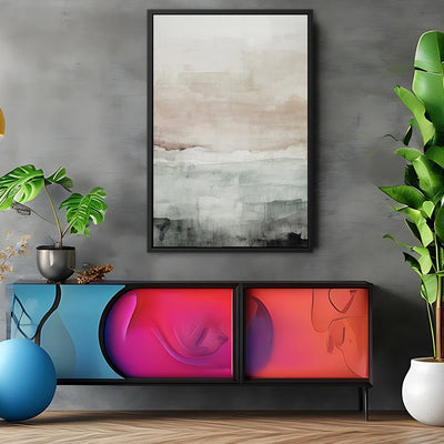 Canvas Wall Art Stretched Over Wooden Frame with Floating Frame and Abstract Painting CV4110 - Al Rugaib Furniture