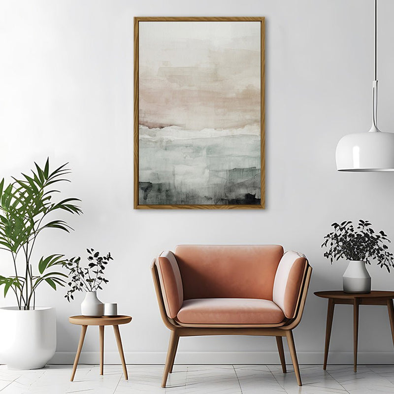 Canvas Wall Art Stretched Over Wooden Frame with Floating Frame and Abstract Painting CV4110 - Al Rugaib Furniture