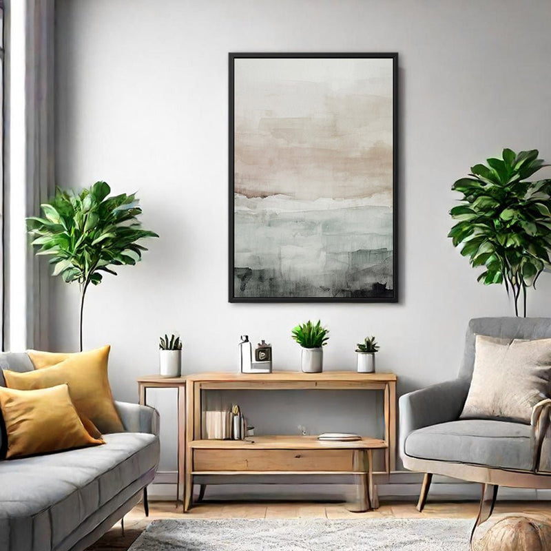 Canvas Wall Art Stretched Over Wooden Frame with Floating Frame and Abstract Painting CV4110 - Al Rugaib Furniture