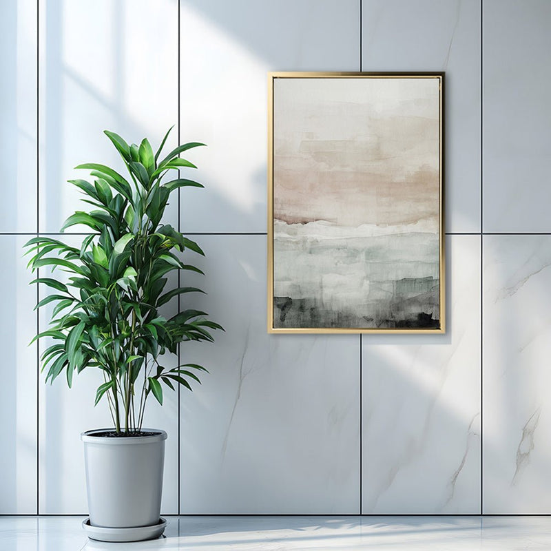 Canvas Wall Art Stretched Over Wooden Frame with Floating Frame and Abstract Painting CV4110 - Al Rugaib Furniture