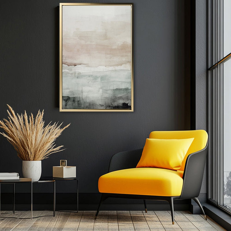 Canvas Wall Art Stretched Over Wooden Frame with Floating Frame and Abstract Painting CV4110 - Al Rugaib Furniture