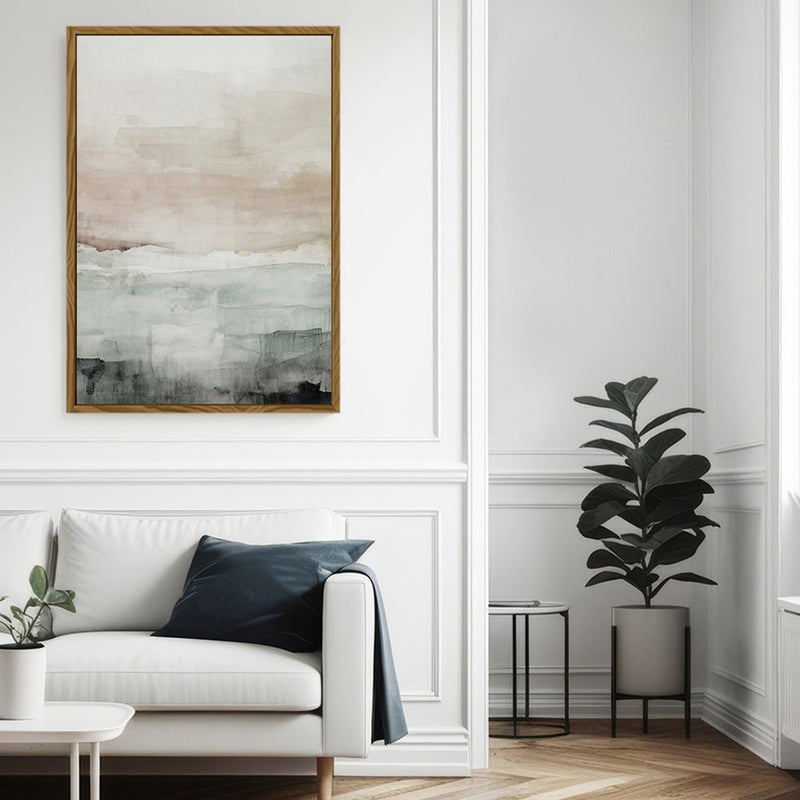 Canvas Wall Art Stretched Over Wooden Frame with Floating Frame and Abstract Painting CV4110 - Al Rugaib Furniture