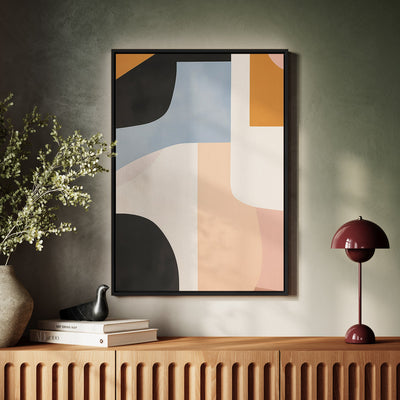 Canvas Wall Art Stretched Over Wooden Frame with Floating Frame and Abstract Painting CV4111 - Al Rugaib Furniture