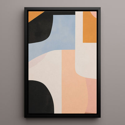 Canvas Wall Art Stretched Over Wooden Frame with Floating Frame and Abstract Painting CV4111 - Al Rugaib Furniture