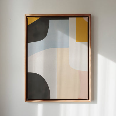 Canvas Wall Art Stretched Over Wooden Frame with Floating Frame and Abstract Painting CV4111 - Al Rugaib Furniture