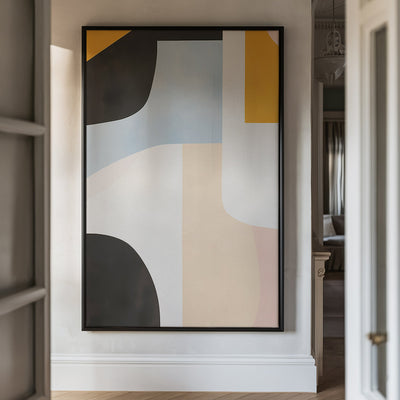 Canvas Wall Art Stretched Over Wooden Frame with Floating Frame and Abstract Painting CV4111 - Al Rugaib Furniture