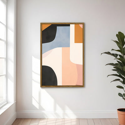 Canvas Wall Art Stretched Over Wooden Frame with Floating Frame and Abstract Painting CV4111 - Al Rugaib Furniture