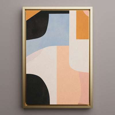 Canvas Wall Art Stretched Over Wooden Frame with Floating Frame and Abstract Painting CV4111 - Al Rugaib Furniture