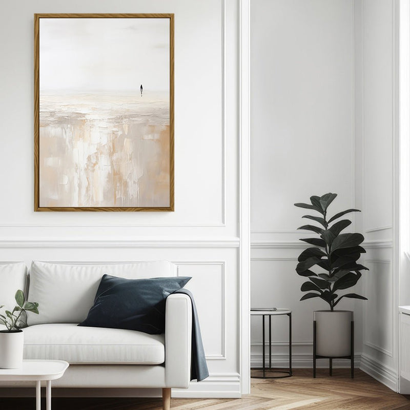 Canvas Wall Art Stretched Over Wooden Frame with Floating Frame and Alone Painting CV4112 - Al Rugaib Furniture