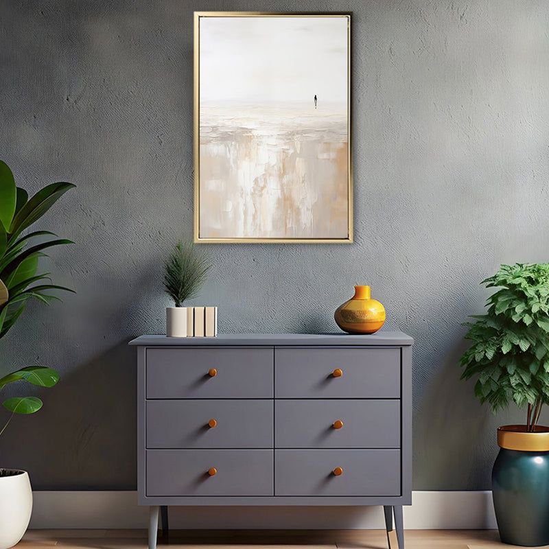 Canvas Wall Art Stretched Over Wooden Frame with Floating Frame and Alone Painting CV4112 - Al Rugaib Furniture