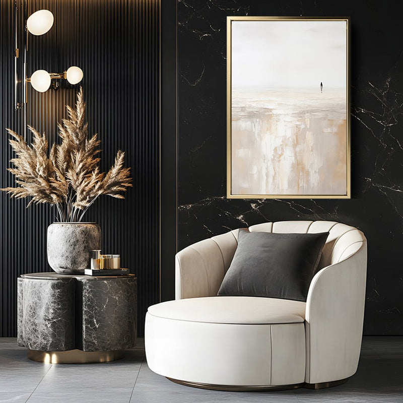 Canvas Wall Art Stretched Over Wooden Frame with Floating Frame and Alone Painting CV4112 - Al Rugaib Furniture