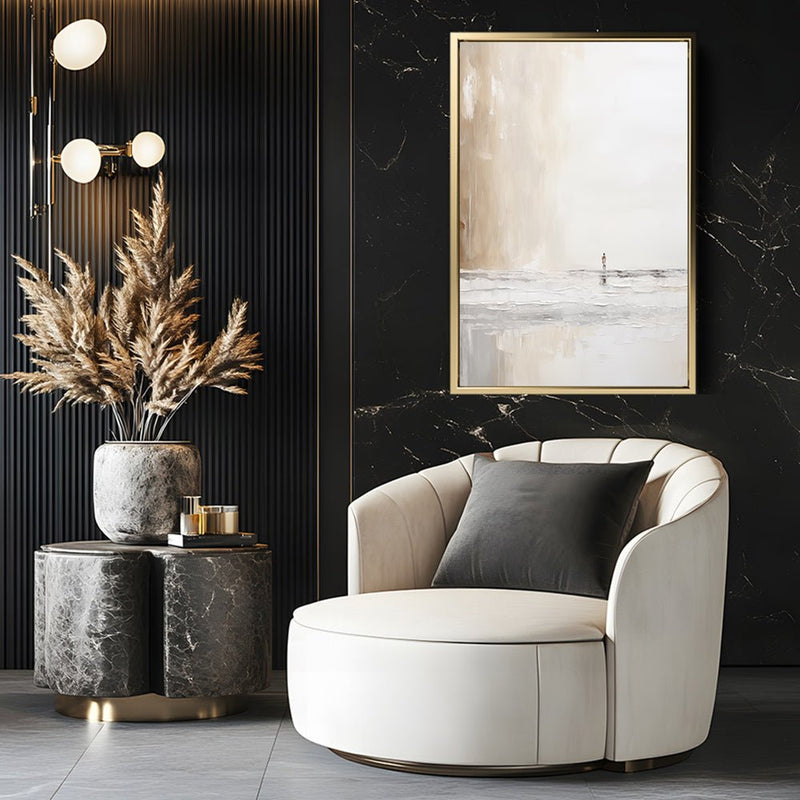 Canvas Wall Art Stretched Over Wooden Frame with Floating Frame and Alone Painting CV4113 - Al Rugaib Furniture