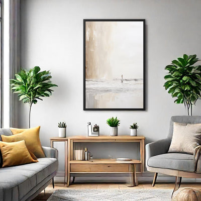 Canvas Wall Art Stretched Over Wooden Frame with Floating Frame and Alone Painting CV4113 - Al Rugaib Furniture