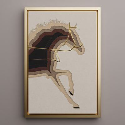 Canvas Wall Art Stretched Over Wooden Frame with Floating Frame and Arabian Horse Painting CV4114 - Al Rugaib Furniture