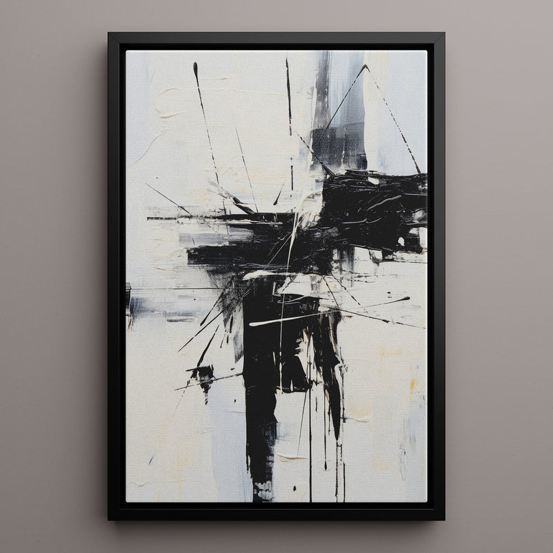 Canvas Wall Art Stretched Over Wooden Frame with Floating Frame and Black Crash Painting CV4119 - Al Rugaib Furniture