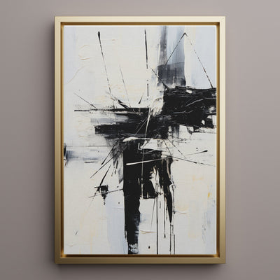 Canvas Wall Art Stretched Over Wooden Frame with Floating Frame and Black Crash Painting CV4119 - Al Rugaib Furniture